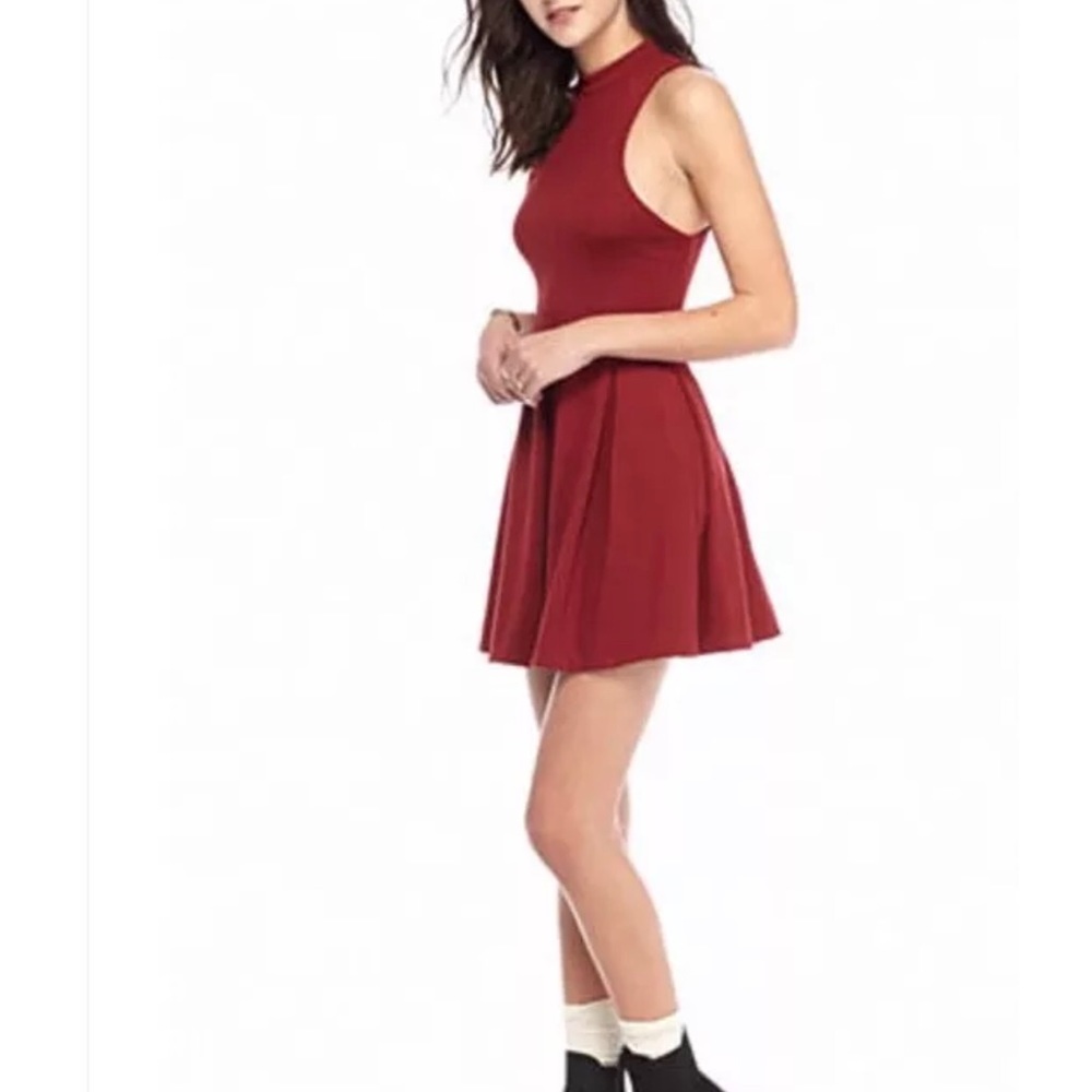 NWT Free People Auburn Red Cha Cha Ponte Fit & Flare Dress Sz S